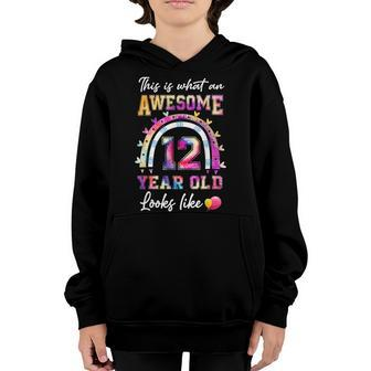 Awesome 12 Year Old Looks Like 12Th Birthday Girls Youth Hoodie - Seseable
