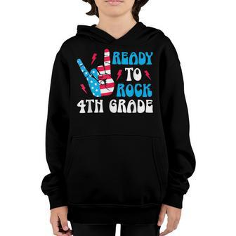Back To School For Boys & Girls | Ready To Rock 4Th Grade Youth Hoodie - Seseable