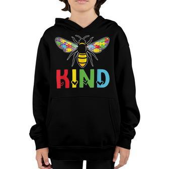 Bee Bee Bee Kind Autism Puzzle Autistic Autism Awareness Youth Hoodie - Monsterry