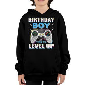 Birthday Boy Time To Level Up Video Game Birthday Gift Boys V2 Youth Hoodie - Seseable