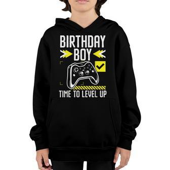 Birthday Boy Time To Level Up Video Game Gift For A Gamer Youth Hoodie - Seseable
