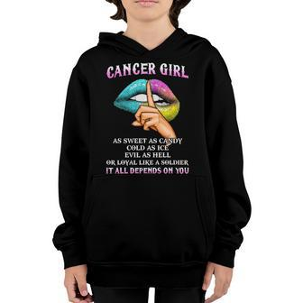 Cancer Girl Evil As Hell It All Depends On You Youth Hoodie - Seseable