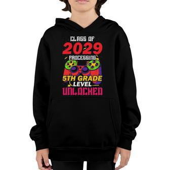 Class Of 2029 5Th Grade Video Gamer First Day Of School Youth Hoodie | Mazezy