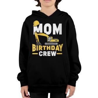 Construction Birthday Party Digger Mom Birthday Crew Youth Hoodie - Seseable