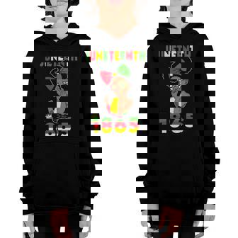 Cute Black Messy Bun Juneteenth Celebrating 1865 Girls Kids Youth Hoodie | Mazezy