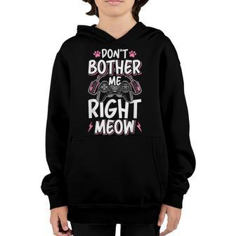 Dont Bother Me Right Meow Cat Lover Video Gamer Gaming Youth Hoodie - Seseable