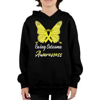 Ewings Sarcoma Awareness Butterfly Yellow Ribbon Ewings Sarcoma Ewings Sarcoma Awareness Youth Hoodie | Favorety