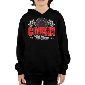 Family Race Car Cousin Pit Crew Birthday Theme Cousin Party Youth Hoodie - Seseable
