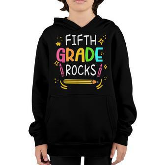 Fifth Grade Rocks 5Th Grade Kid Fifth Day Of School Teacher Youth Hoodie - Seseable