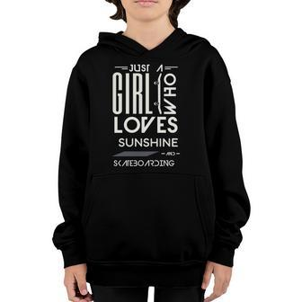 Girl Who Loves Sunshine And Skateboarding Skater Youth Hoodie | Mazezy