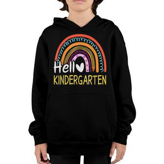 Hello Kindergarten Team Kinder Back To School Rainbow Kids Youth Hoodie - Seseable