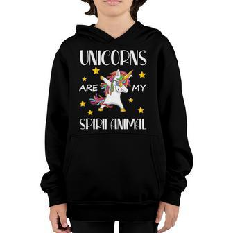 Hilarious Unicorns Are My Spirit Animal Dab Gift For Kids Youth Hoodie | Mazezy