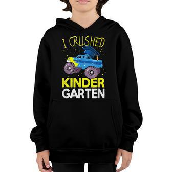I Crushed Kindergarten Monster Truck Graduation Boys Youth Hoodie | Mazezy