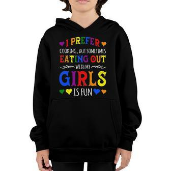 I Prefer Eating Out Girls Lgbtq Lesbian Pride Month Funny Youth Hoodie | Mazezy