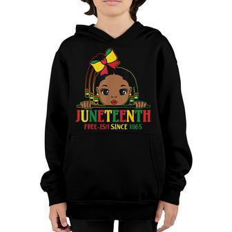 Juneteenth Free Ish Since 1865 Black Girl Melanin Queen Kid Youth Hoodie - Seseable