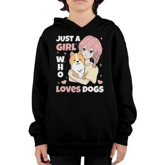 Just A Girl Who Loves Dogs Cute Corgi Lover Outfit & Apparel Youth Hoodie