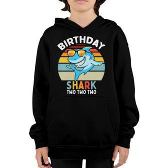 Kids 2Nd Birthday Boy Shark 2 Years Old Boys Matching Family Youth Hoodie | Mazezy
