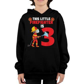 Kids Fire Truck 3Rd Birthday 3 Year Old Boy Toddler Youth Hoodie - Seseable