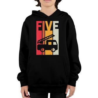 Kids Fire Truck 5Th Birthday Boys Firefighter Fireman 5 Years Youth Hoodie | Mazezy