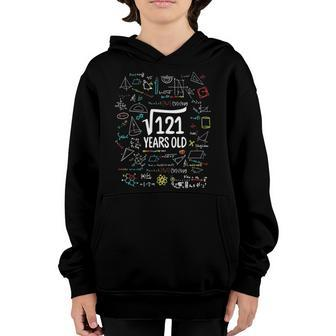 Kids Square Root Of 121 11Th Birthday 11 Years Old Math Bday Gift Youth Hoodie | Mazezy