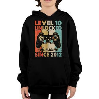 Level 10 Unlocked Awesome 2012 Video Game 10Th Birthday Boy Youth Hoodie - Seseable