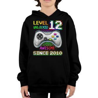 Level 12 Unlocked Awesome 2010 Video Game 12Th Birthday Youth Hoodie - Seseable