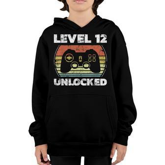 Level 12 Unlocked Funny Video Gamer 12Th Birthday Youth Hoodie - Seseable