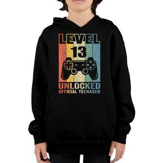 Level 13 Unlocked Official Nager 13Th Birthday Gamer Youth Hoodie - Seseable