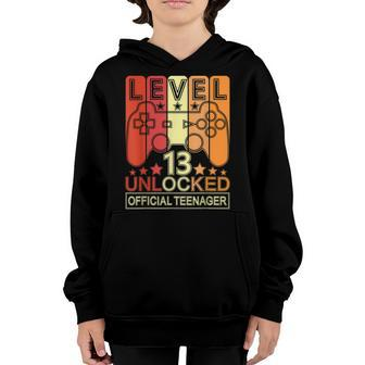 Level 13 Unlocked Official Nager Vintage Birthday Gamer Youth Hoodie - Seseable