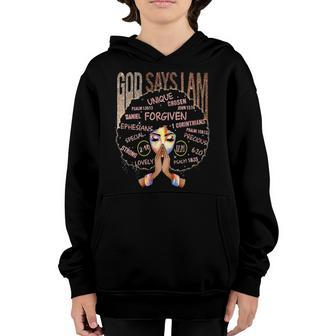 Melanin Girl Pride Afro African American Black History Month Youth Hoodie | Mazezy