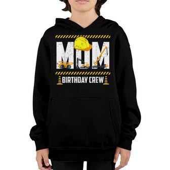 Mom Birthday Crew Construction Birthday Party Supplies Youth Hoodie - Seseable