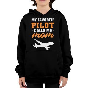 My Favorite Pilot Calls Me Mom - Airplane Son Youth Hoodie | Favorety UK