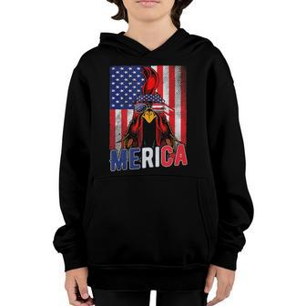 Patriotic Chicken Merica 4Th Of July Usa Independence Youth Hoodie | Mazezy