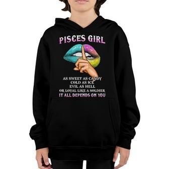 Pisces Girl Evil As Hell It All Depends On You Youth Hoodie - Seseable