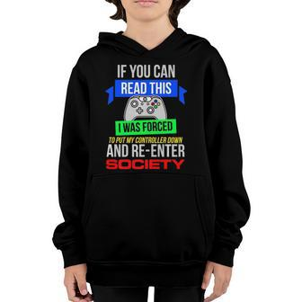 Put Controller Down Re Enter Society Gamer Youth Hoodie | Mazezy