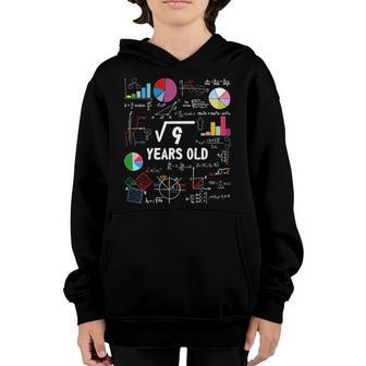Square Root Of 9 3Rd Birthday 3 Years Old Kid Math Lover Youth Hoodie | Mazezy