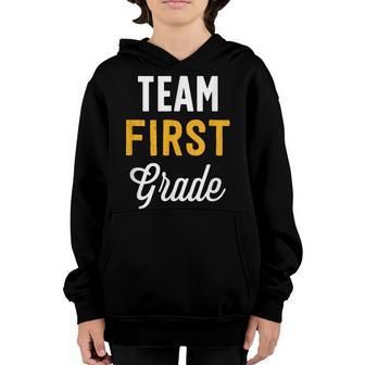 Team First Grade Kids Back To School Gift Boys Girls Youth Hoodie - Seseable