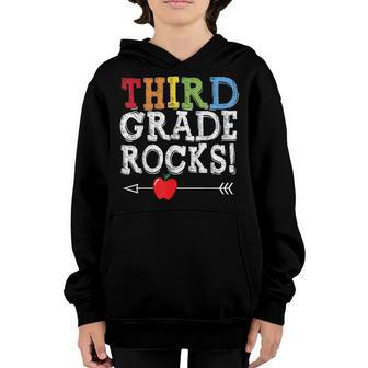 Third Grade Rocks Teacher Student Kid Squad Back To School Youth Hoodie - Seseable