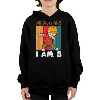 Vintage Dabbing Boy I Am 8 Funny 8Th Birthday For Boys Youth Hoodie - Seseable