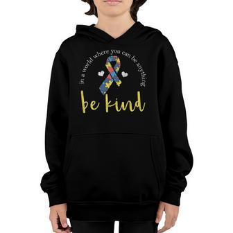 Womens Autism Kindness Ribbon Heart Support Autistic Kids Awareness V-Neck Youth Hoodie | Mazezy CA