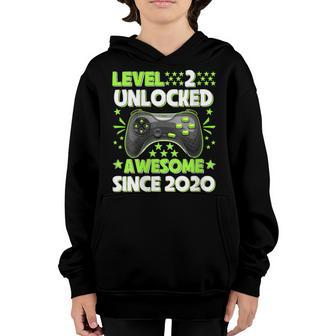 Womens Level 2 Unlocked Awesome 2020 Video Game 2Nd Birthday Youth Hoodie - Seseable