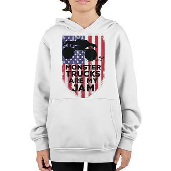 4Th Of July Usa Flag Monster Truck Are My Jam For Boys Girls Youth Hoodie - Seseable