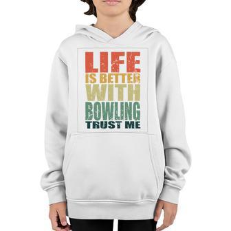 Bowling Saying Funny Youth Hoodie | Favorety DE