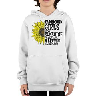 Capricorn Girls Are Sunshine Mixed With A Little Hurricane V2 Youth Hoodie - Seseable