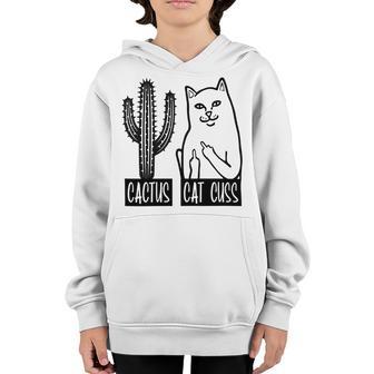 Cat Cuss Cactus Funny Cat Joke Youth Hoodie | Favorety