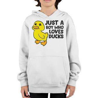 Cute Duck Just A Boy Who Loves Ducks Youth Hoodie - Monsterry CA