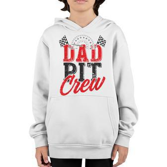 Dad Pit Crew Birthday Party Car Youth Hoodie - Seseable