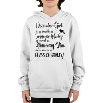 December Girl Is As Sweet As Strawberry Youth Hoodie - Seseable