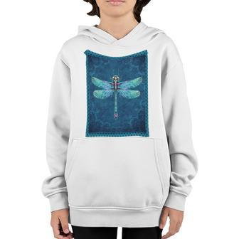 Dragonfly With Floral Vintage Youth Hoodie - Monsterry UK