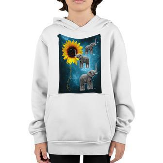 Elephant - Sunflower You Are My Sunshine Youth Hoodie - Monsterry